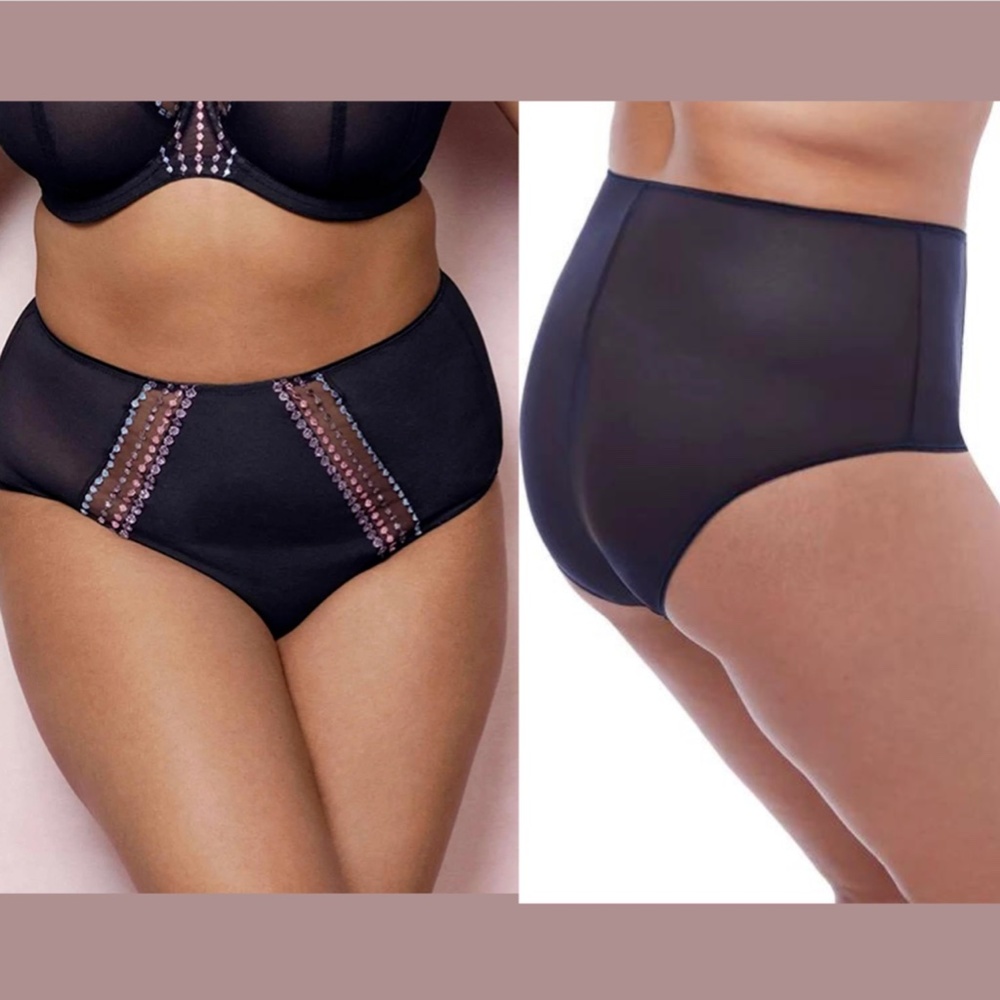 NWT $32 Elomi [ Medium ] Matilda Embellished Briefs‎ in Unicorn Blue/Grey…